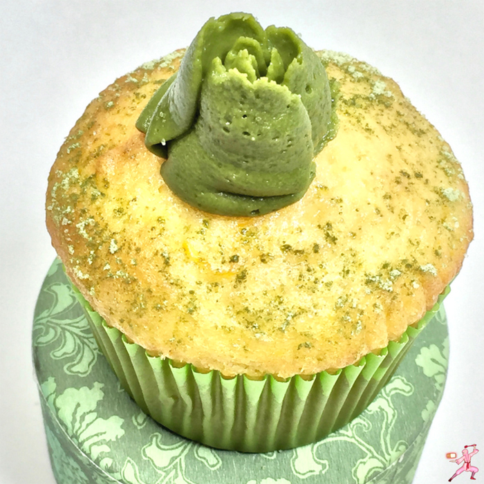 Matcha Frosted Orange Cupcake FWCon MakeItWithMilk Japanese matcha green tea easy recipe frosting cake orange